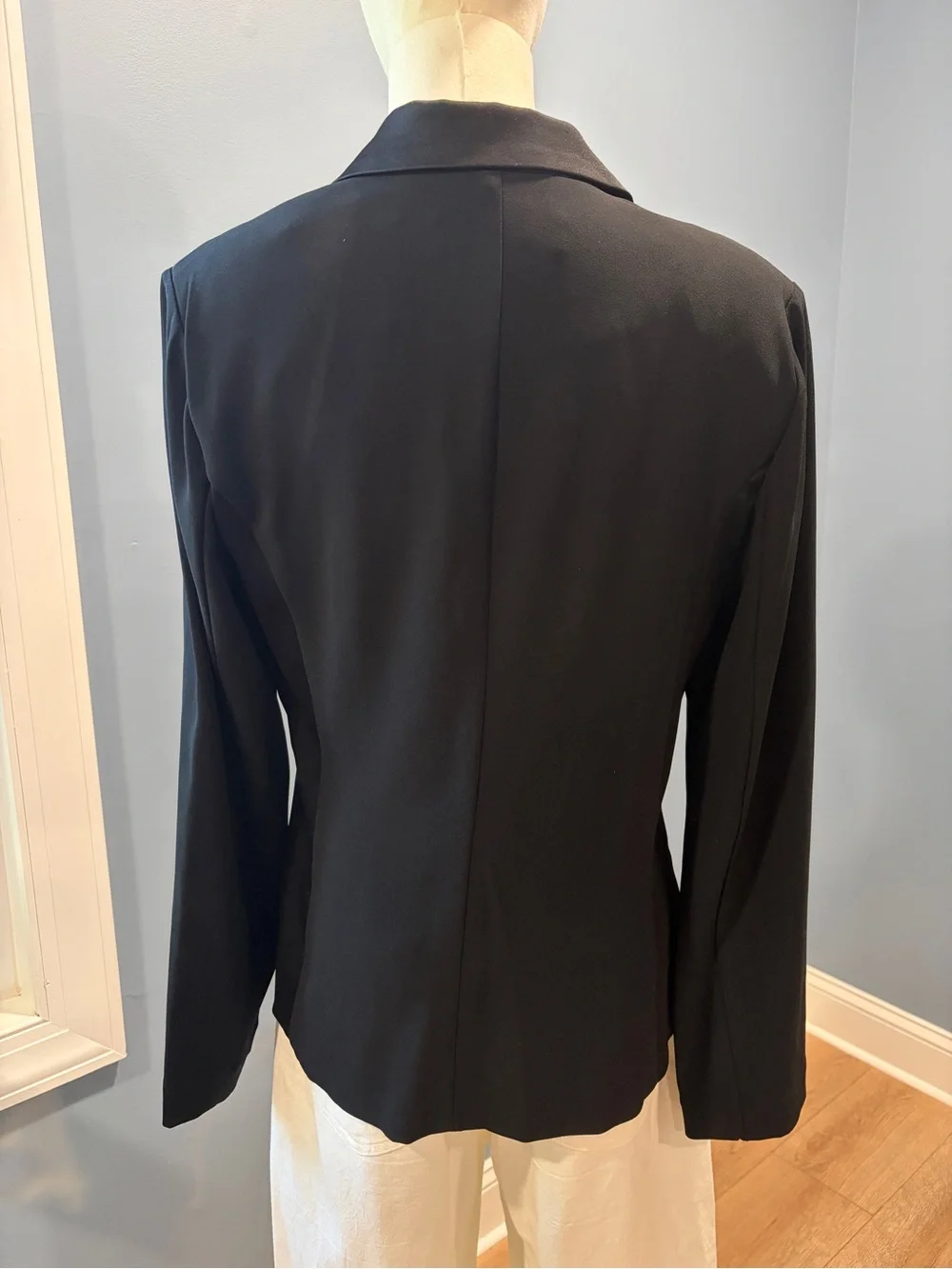 Diane von Furstenberg Black Wrap Blazer Size 8 Tie Waist Career Jacket DVF
